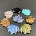 Handcrafted maple leaf semi-precious stone pendants set for DIY necklaces and jewelry - Random Mixed Color 1Pc