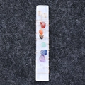 Bastone di selenite fatto a mano con sette pietre di cristallo chakra curative - Stile Ghiaia Bastone Selenite