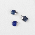 Lapis lazuli irregular square stone pendants with silver-plated edging for DIY jewelry - Lapis Lazuli