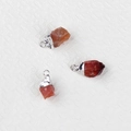 Natural red agate raw stone pendant with silver plated edging for DIY jewelry making - Red Agate