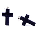 Colgantes de cruz en piedra de sol azul con brillo estrellado, set de 2 piezas - Piedra de Sol Azul (Sintética)
