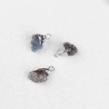 Irregular raw labradorite and gemstone pendants with silver plated edges, 3-piece set - Labradorite