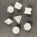 7-piece set of white translucent crystal sacred geometry shapes for teaching and decor - Clear Quartz (JC868)