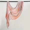 Ethnic rayon headscarf with pink and coffee gradient ink pattern for women - 180cm x 70cm / Pink Coffee Gradient Ink (YW434-1#)