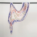 Turkish style rayon headscarf with cream base and abstract floral patterns - 180cm x 70cm / Off-White Artistic Abstract Print (YW437-1#)