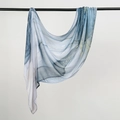 Ethnic rayon headscarf with light blue and grey abstract marble print pattern - 180cm x 70cm / Light Blue-Grey Ink Texture (YW433-1#)