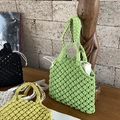 Sac à main en macramé fait main avec doublure à cordon en quatre couleurs d'été - Vert (avec sac intérieur)