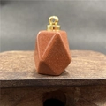 Polygonal goldstone crystal perfume bottle pendant with sparkling metallic reddish brown finish - Goldstone - Gold Cap / 1 Piece (Pendant Only - Without Chain)
