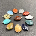 Macro detail of tear-drop crystal pendants in various natural stones for jewelry making - Mixed Random