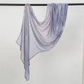 Elegant purple rayon headscarf with gold marble print and delicate hemmed edges - 180cm x 70cm / Pale Purple with Gold Vein Marble (YW475-1#)