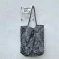 Grey paisley canvas tote bag with adjustable shoulder strap and casual retro pattern - Gray