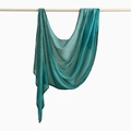 Ethnic style long headscarf for women in turquoise lightweight cotton fabric - 180cm x 70cm / Lake Blue/Cyan Solid Feel (YW499-1#)