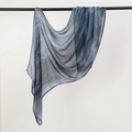 Ethnic printed headscarf in grey blue lightweight fabric with artistic tie-dye pattern - 180cm x 70cm / Grey-Blue Ink Print (YW481-1#)