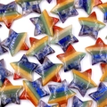 Polished star-shaped chakra stones with natural multi-colored layered crystal texture - Star / 30mm (1 Piece/Pack)