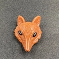 Hand-carved fox head pendant made of shimmering orange goldstone for DIY jewelry - Goldstone (1 Piece)