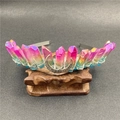 Couronne sirène bohème avec cristaux violet-bleu et pendentif lune en argent - Cristal Violet Bleu