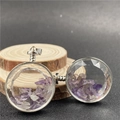 Natürliche Amethyst-Kristall-Wunschflasche-Halskette mit silbernem Glasanhänger - Amethyst