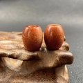 Sparkling reddish brown goldstone barrel beads 16x18mm for DIY jewelry making - 1 Piece / Goldstone (Synthetic)