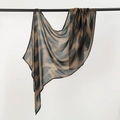 Ethnic style rayon headscarf featuring brown and black tiger print with sheer fabric - 180cm x 70cm / Brown-Black Animal Tiger Print (YW483-1#)