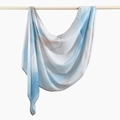 Ethnic marble pattern headscarf in light blue and beige with soft silk texture - 180cm x 70cm / Light Blue-Beige Ink Texture (YW489-1#)