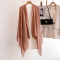 Lightweight rust red solid scarf with fringe tassels on a wooden hanger for women - 90*180cm / Bean Paste Brown