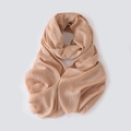 Écharpe élégante en coton et lin beige pour femme avec finition à franges délicates - Rose Clair