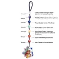 Pendaglio per auto in pietre naturali sette chakra con cristalli tessuti a mano - Ornamento in Pietra Naturale 7 Chakra