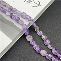 Macro shot of irregular natural amethyst beads showing purple gradient and clear texture - Amethyst