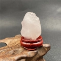Cristal de quartz rose naturel sur support en bois décoratif pour ornement de bureau - Quartz rose