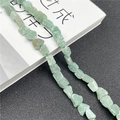 Macro detail of natural irregular light green aventurine raw stone beads for DIY jewelry - Amazonite 1 Strand