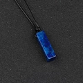 Pendentif rectangulaire en Lapis-Lazuli avec pierre bleue naturelle et cordon noir - Lapis-lazuli (Corde Noire)