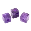Violette Amethyst Würfelperlen mit Mittelloch für DIY Schmuckherstellung - Amethyst