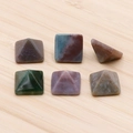 Pyramid-shaped crystal agate stones in various natural colors with polished finish - India Agate