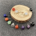 Elegante bunte Edelstein-Ohrstecker mit rotem Achat und Amethyst im modischen Set - Zufälliger Stil