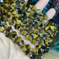 Faceted rhombic tiger eye natural stone beads for DIY jewelry making and crafting - 1 Strand Tiger Eye