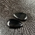 Polished black teardrop stone pendant with pre-drilled hole for necklace making - Obsidian