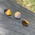 Natural tiger eye stone pyramid and hexagonal geometric crystals for DIY jewelry making - Tiger's Eye