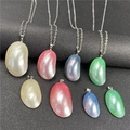 Élégant ensemble de pendentifs en perles en forme de haricot blanc, rose, bleu et vert - Style Aléatoire