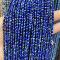 Macro shot of 2x3mm faceted deep blue lapis lazuli beads for jewelry making - Lapis Lazuli 1 Strand