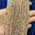 2-3mm faceted amazonite abacus beads for DIY necklaces and bracelets in peach pink - Sunstone A 1 Strand