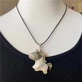 Rainbow abalone shell horse pendant necklace with adjustable black cord for women - Pony