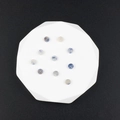 Blue and white natural stone flat round spacer beads on a geometric tray, 10 pieces - 10 Pieces Pack / Blue