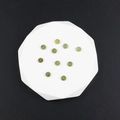 Flat light green jade stone spacer beads with central drill holes for DIY jewelry - 10 Pieces Pack / Pale Green