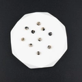 Flat round dalmatian jasper gemstone spacer beads for DIY jewelry making 11 pieces - 10 Pieces Pack / Beige