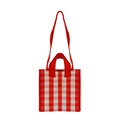 Klassische rot-weiß karierte Shopper-Tasche aus Canvas mit Griffen und Schultergurt - Rot