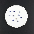 Blue and gray marbled flat round natural stone spacer beads for DIY jewelry making - 10 Pieces Pack / Blue