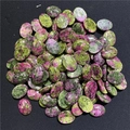 Pietre naturali ovali di rubino in zoisite lucido con motivi verde e magenta vivaci - Rubino Zoisite