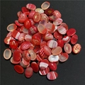 Pietre di agata rossa ovale lucida con venature naturali per la creazione di gioielli fai da te - Agata a Fasce Rosa Chiaro