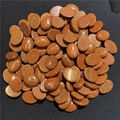 Dettaglio di cabochon ovali in pietra del sole con riflessi metallici scintillanti - Pietra di Sole (Sintetica)