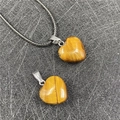 Ciondolo a cuore in pietra occhio di tigre con collana in corda intrecciata nera - Occhio di tigre